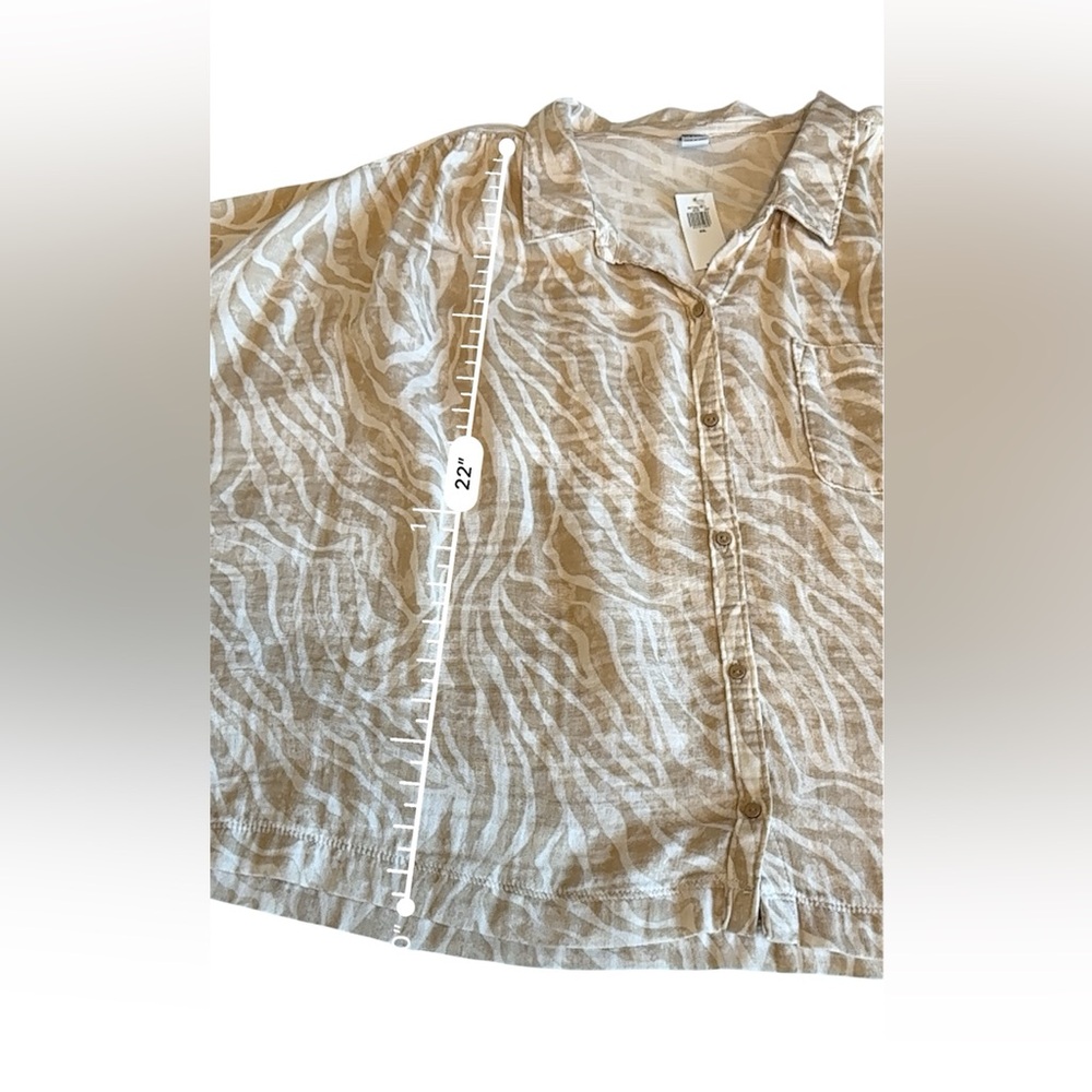 NWT Lot of (2) Old Navy Short Sleeve Shirts Tops Coral Zebra Gauzy Women's XXL - Picture 16 of 16